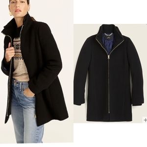 NWT J.Crew Black Lodge Italian Wool Silk Lined Jacket SZ 4
